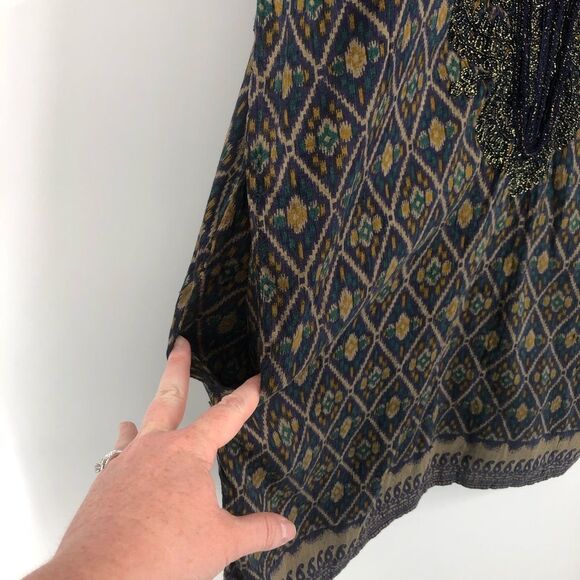 Calypso St Barth Fran 100% Silk Dress Womens Small Beaded Embellished Pockets‎ - Picture 7 of 16